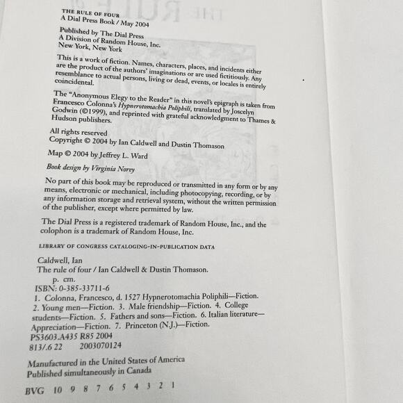 The Rule of Four - Book by Ian Caldwell - Picture 6 of 7